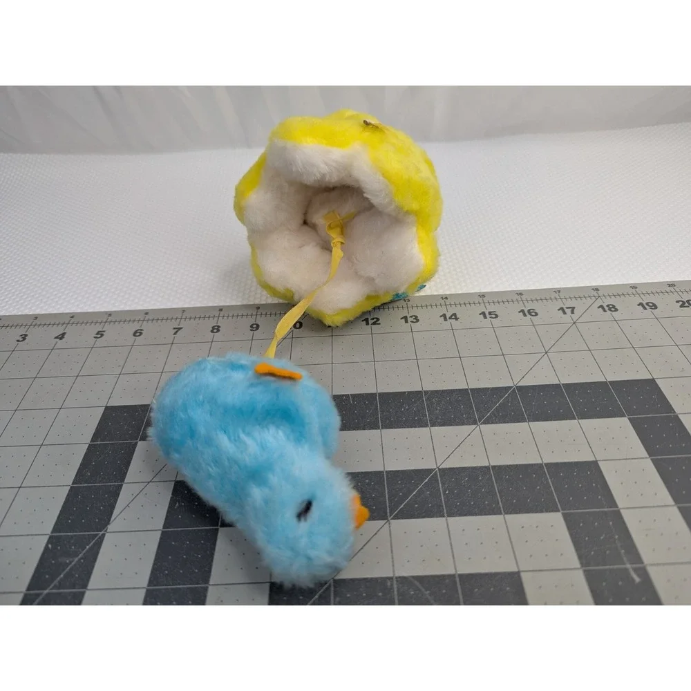 Eden Blue Bird Rattle‎ Plush Nest Yellow 7 Inch Vintage Paper Tag Stuffed Animal